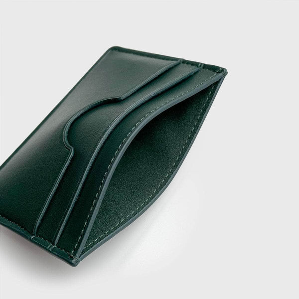 Oliver Co. London Premium Slim Apple Leather Vegan Cardholder | Forest Green Forest Green