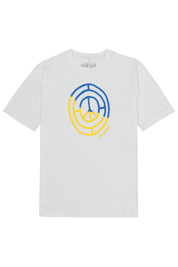 KOMODO PEACE 4 UKRAINE Organic cotton womens tee - White