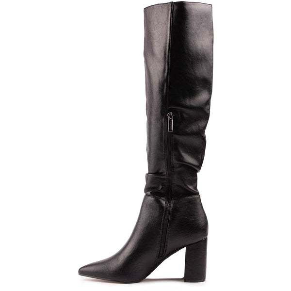 V.GAN Peach Women's Vegan Leather Knee High Boots | Black