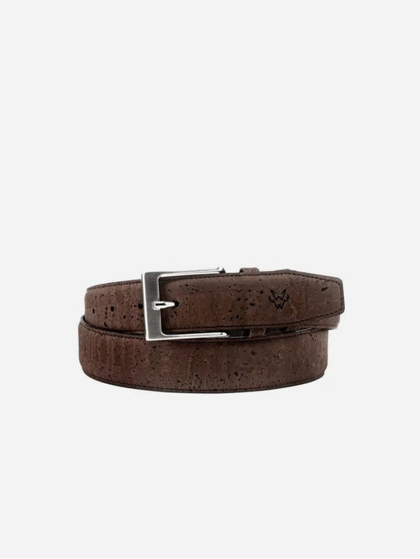 Watson & Wolfe Three-Piece Construction Cork Vegan Belt | Brown