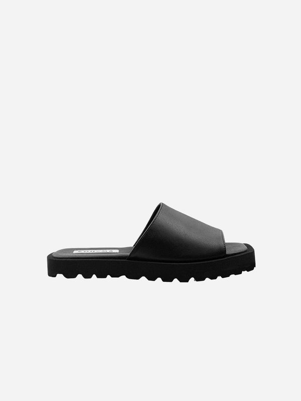 Bohema Desserto® Cactus Leather Vegan Flat Slides | Black UK8.5 / EU41 / US10.5