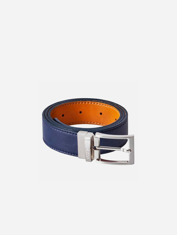 Canussa Reversible Vegan Leather Belt | Blue & Camel