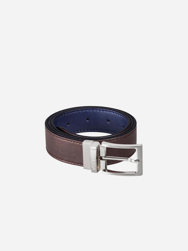 Canussa Reversible Vegan Leather Belt | Navy Blue & Brown