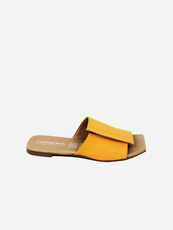 Carmona Collection Andrea Cactus Leather Vegan Sandals | Yellow