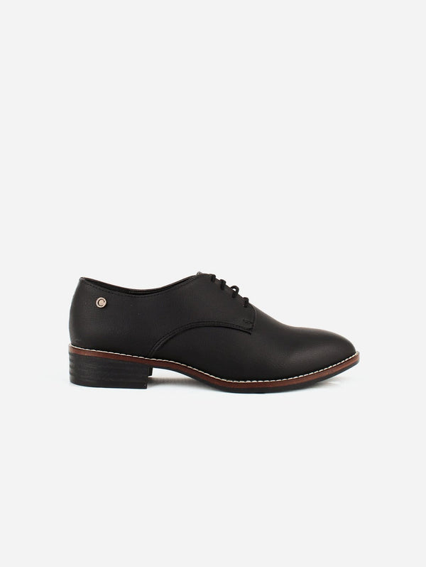 Carmona Collection Esther Vegan Cactus Leather Derby Shoe | Black