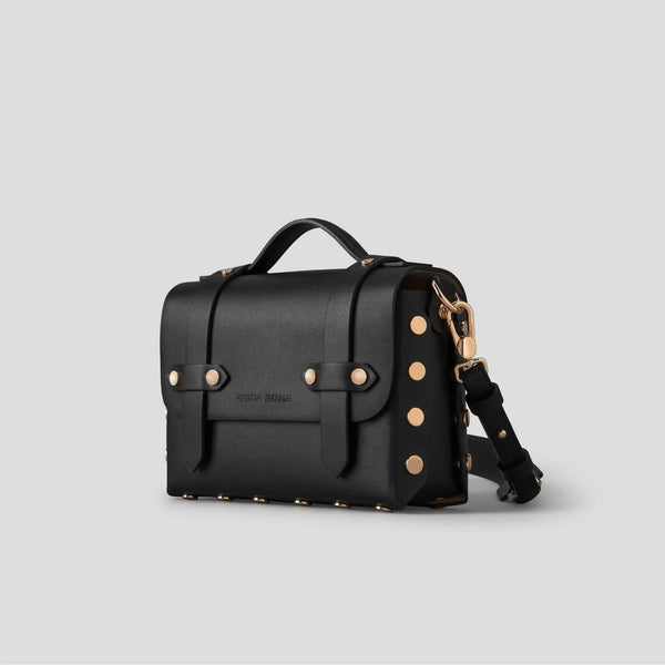 FRIDA ROME The WEEK/END Cactus Leather Vegan Studded Crossbody Bag | Black