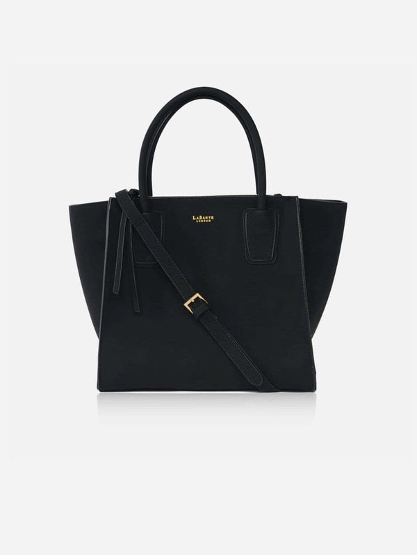 LaBante London Demi Vegan Leather Winged Tote Bag | Black