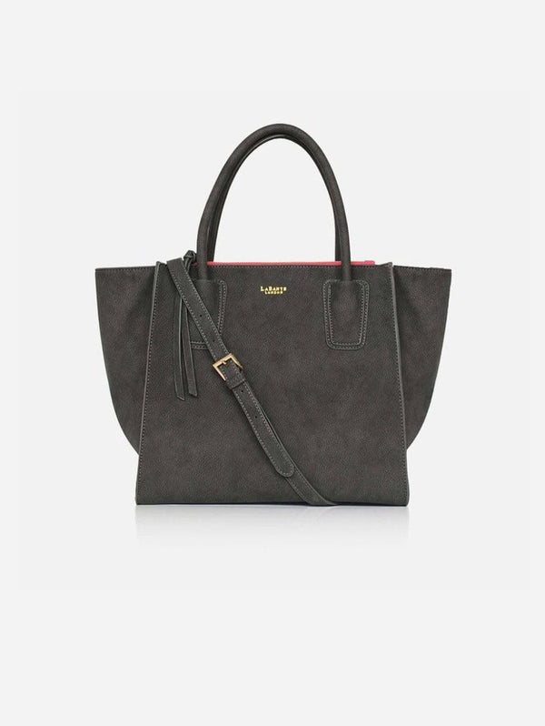 LaBante London Demi Vegan Leather Winged Tote Bag | Grey