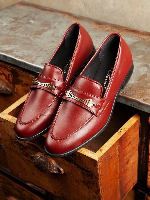 Ross Oliver Bridge-Bit Cactus Leather Vegan Loafer | Burgundy Burgundy / UK11 / EU45 / US12