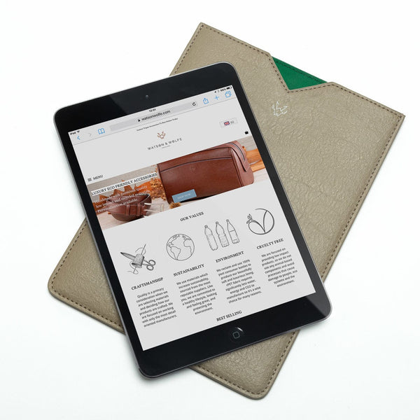 Watson & Wolfe Tablet & E-Reader Sleeve in Stone Cactus