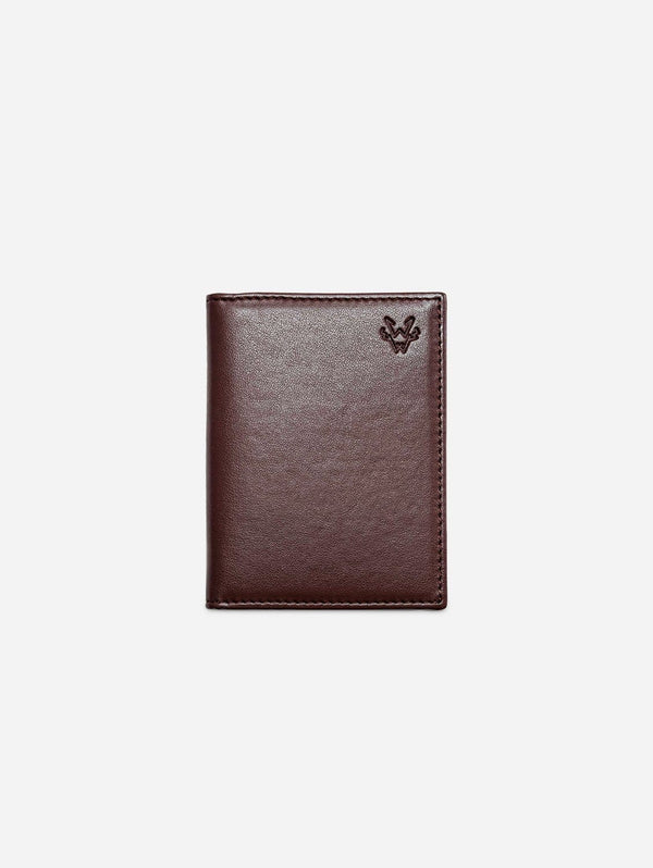 Watson & Wolfe Vegan Leather RFID Protective Bifold Card Holder | Chestnut Brown