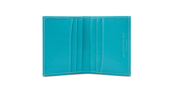 Watson & Wolfe Vegan Leather RFID Protective Bifold Card Holder | Turquoise