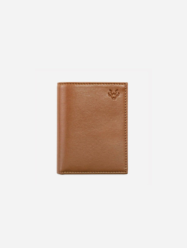 Watson & Wolfe Vegan Leather RFID Protective Card Wallet with Notes Pocket | Toffee