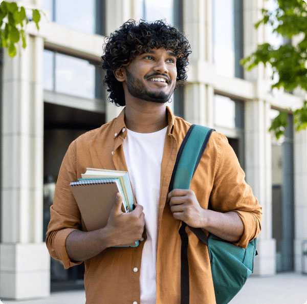 Young Indian male student applicant