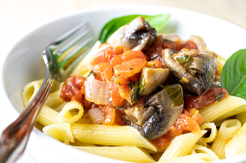 Pasta with Basil & Mushrooms