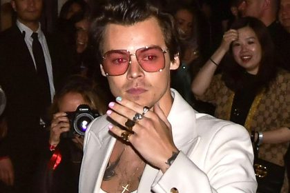 Harry Styles no desfile Gucci Cruise 2020