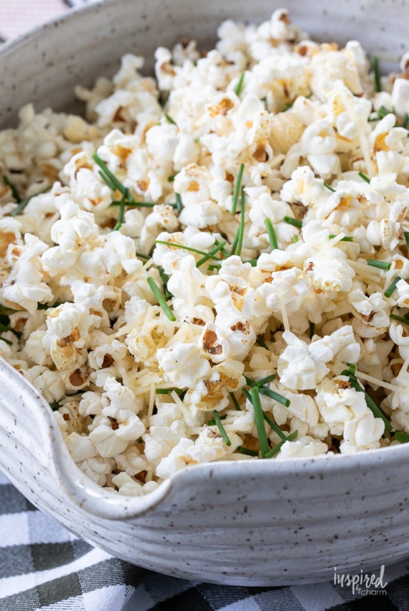 Parmesan Truffle Popcorn in a bowl