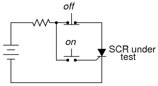 SCR testing circuit