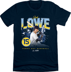 Josh Lowe Retro 90s navy T-shirt In The Clutch