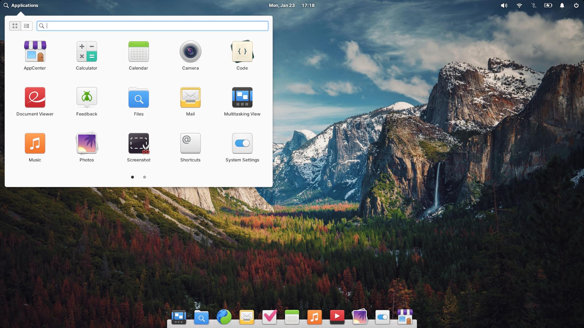 a screenshot of the elementary os desktop