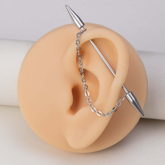 Chain Ear Piercing Industrial Bar | IN0029