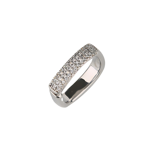 Art Deco Silver Eternity Square Ring