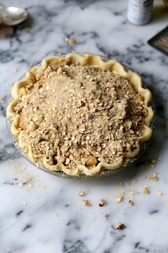 Pear Bourbon Crumble Pie