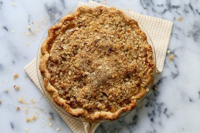 Pear Bourbon Crumble Pie