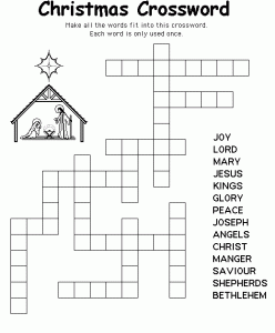 Christmas Crossword Puzzle for Kids