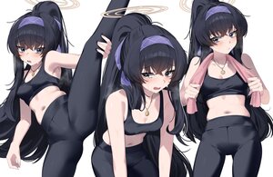 Rating: Questionable Score: 3 Tags: black_hair blue_archive blue_eyes blush bra halo headband kozeki_ui long_hair navel necklace ponytail spread_legs underwear wakamepiza white User: BattlequeenYume