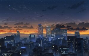 Rating: Safe Score: 26 Tags: building city clouds karanagi landscape night no_humans original scenic sky stars sunset User: FormX