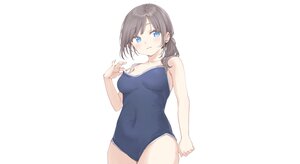 Rating: Safe Score: 20 Tags: blue_eyes blush brown_hair cameltoe long_hair maigoyaki original ponytail school_swimsuit swimsuit third-party_edit white User: otaku_emmy