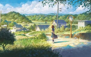 Rating: Safe Score: 35 Tags: animal brown_hair building clouds fjsmu flowers grass landscape mirror original scenic school_uniform shade short_hair skirt sky socks tree User: SnekNOTSnake