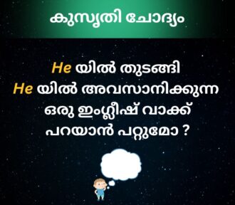 He യിൽ തുടങ്ങി He യിൽ അവസാനിക്കുന്ന വാക്ക്? രസകരമായ കുസൃതി ചോദ്യം