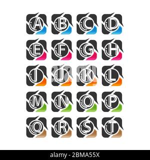 Bundle logo design. Letter a,b,c,d,e,f,g,h,i logo. An icon with the first latter name of the company or brand is the latter mark logo. Stock Vector