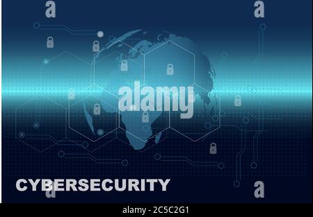 Cyber security concept vector drawing Stock Vector