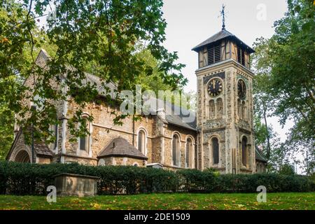 The medieval church and graveyard of Old St. Pancras, Kings Cross, London, England, United Kingdom, Europe Stock Photo