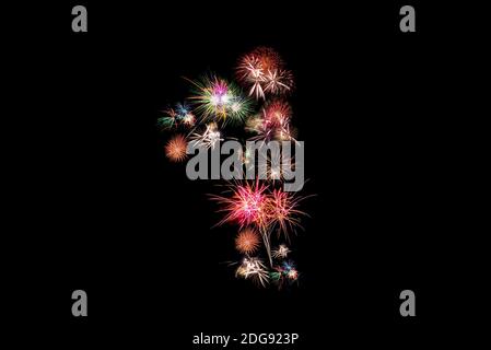 Number 1. Number alphabet made of real fireworks Stock Photo