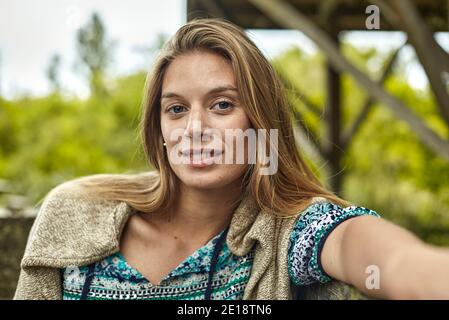 Close-up of mid adult woman Stock Photo