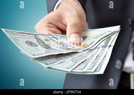 Money - United states dollar banknotes (USD) Stock Photo