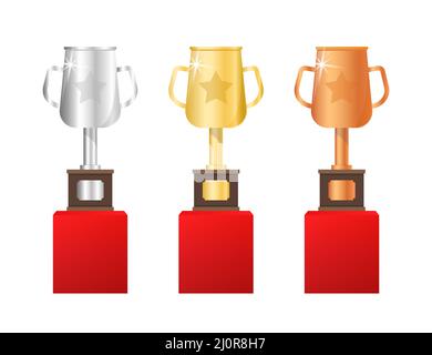 Vector gold, silver and bronze goblet Vector Stock Vector