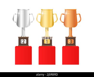 Vector gold, silver and bronze goblet Vector Stock Vector