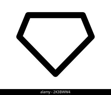 Super man shield icon. Comic super hero man pentagon shield sign. Superhero diamond shape label. Symbol of power and strength. Vector illustration Stock Vector