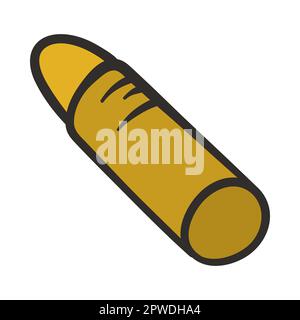 Military gold bullet doodle cartoon illustration Stock Vector