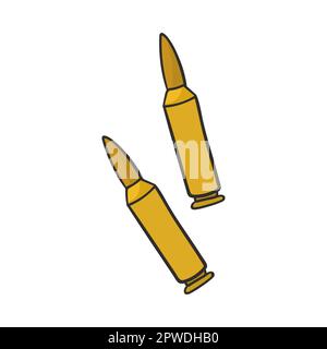 Military golden bullets doodle cartoon illustration Stock Vector