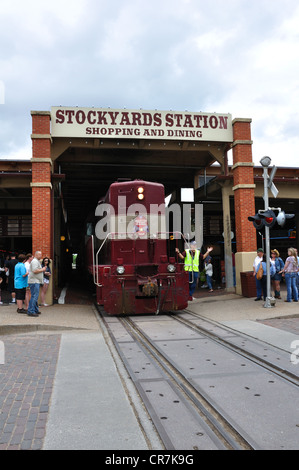 Grapevine Railroad stop at Stockyards Station, Fort Worth, Texas, USA Stock Photo