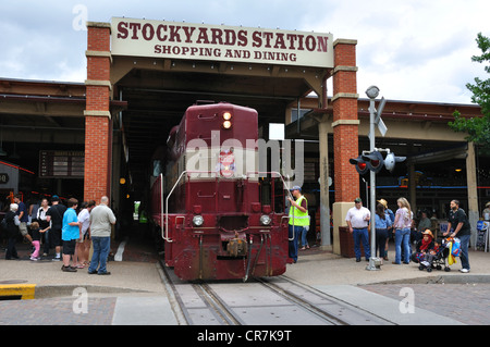 Grapevine Railroad stop at Stockyards Station, Fort Worth, Texas, USA Stock Photo