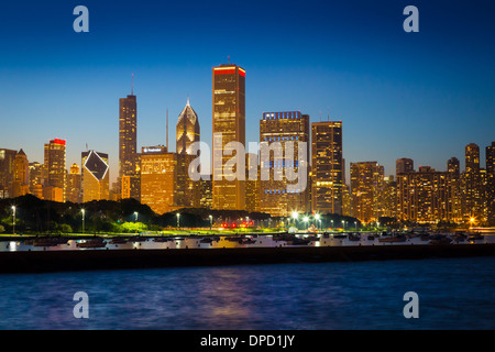 Chicago Skyline and waterfront at Lake Michigan Stock Photo