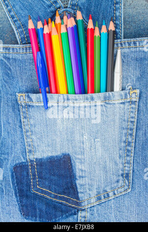 set of multicolored pencils Stock Photo