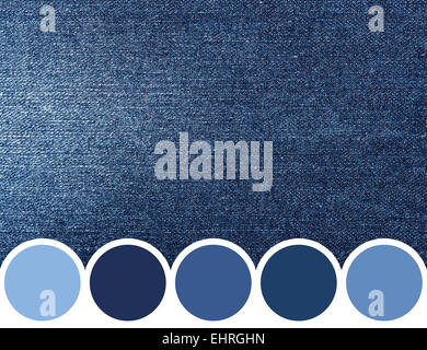 Color Palette Of Blue Denim Jeans Stock Photo